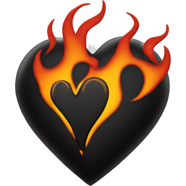 black heart with flames emoji