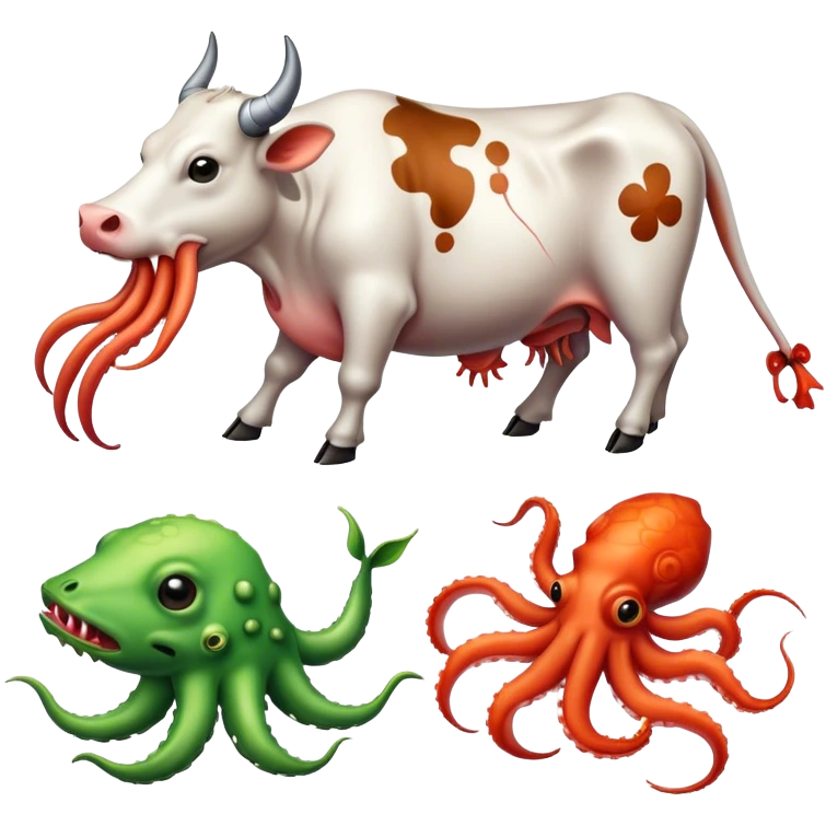 🐮🦑🐲☣️ emoji