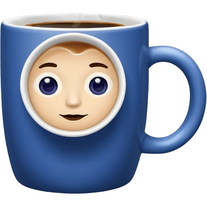 Coffee cup with b BLUEBERRY ON THE MUG emoji