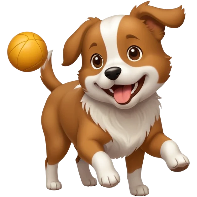 dog fetching a ball emoji