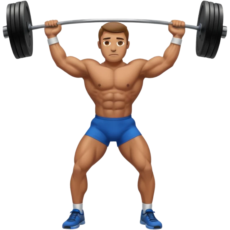 a man without clothes weightlifting emoji