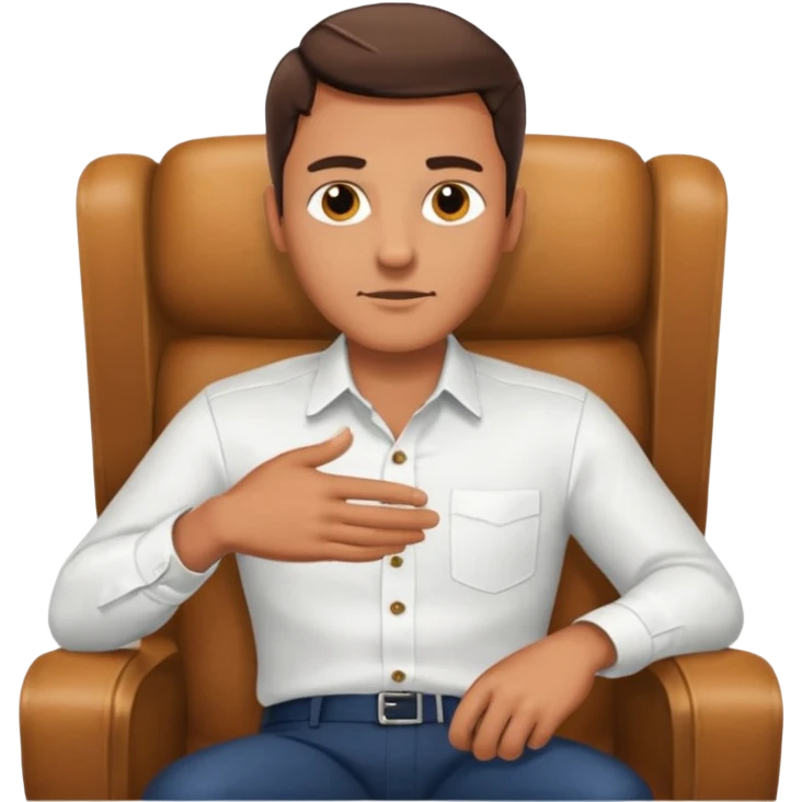 Guy in a chair asking emoji