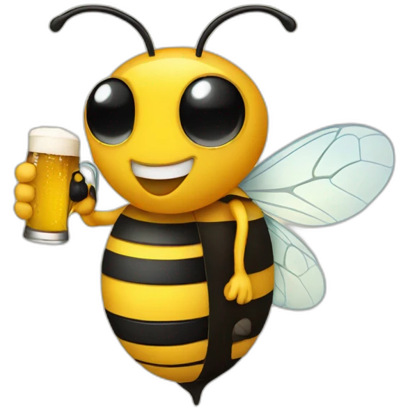 bee drinking a beer emoji