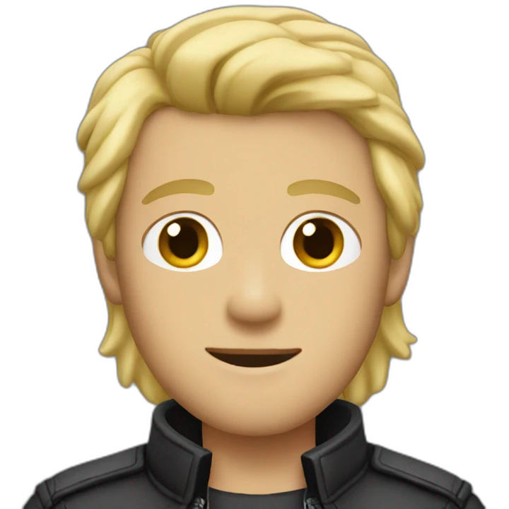 Dude with blonde hair wearing leather jacket emoji