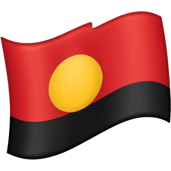 A wawy black and red rectangle with medium sized yellow circle in the middle flag emoji