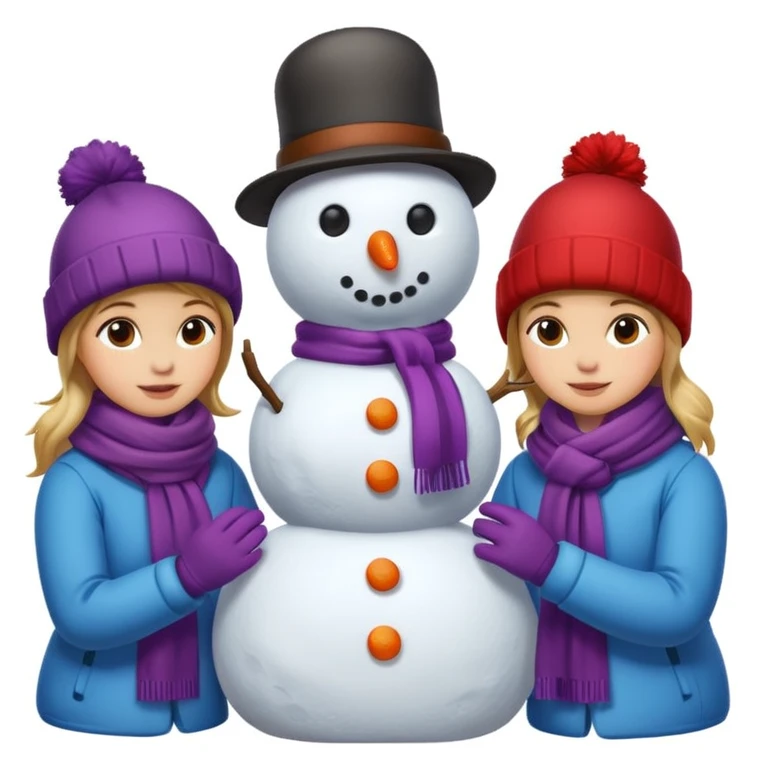 people making a snowman emoji