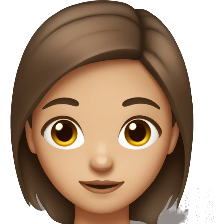 Girl with brown hair and brown eyes  emoji