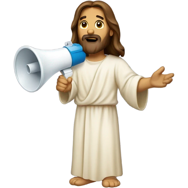 Jesus with a megaphone emoji