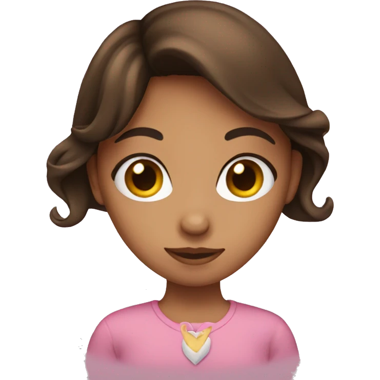 Brunette girl doing a heart  emoji