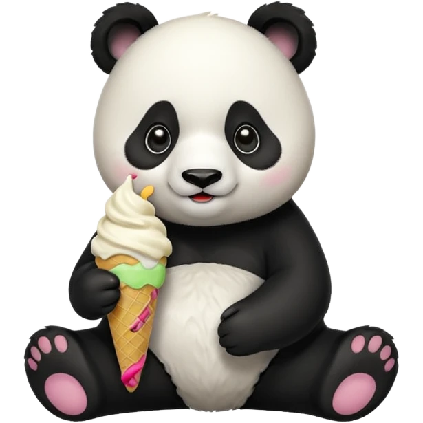 Panda eating ice cream emoji