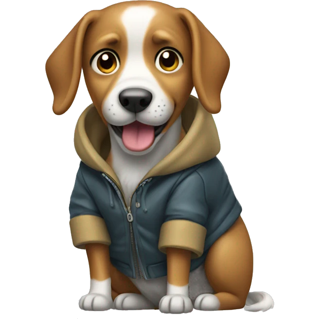 Dog wearing jacket emoji