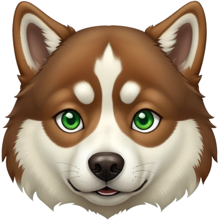 Brown Siberian husky and green eyes  emoji