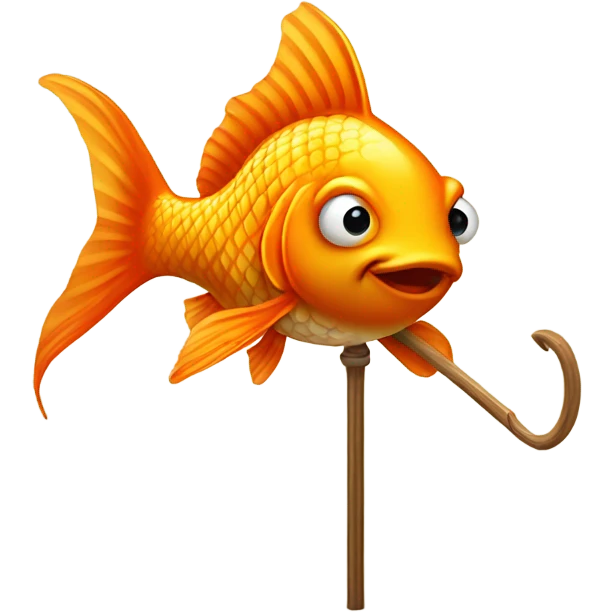 Goldfish with a cane emoji