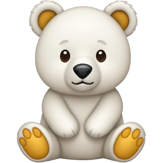 Urso de pelúcia branco fofinho  emoji