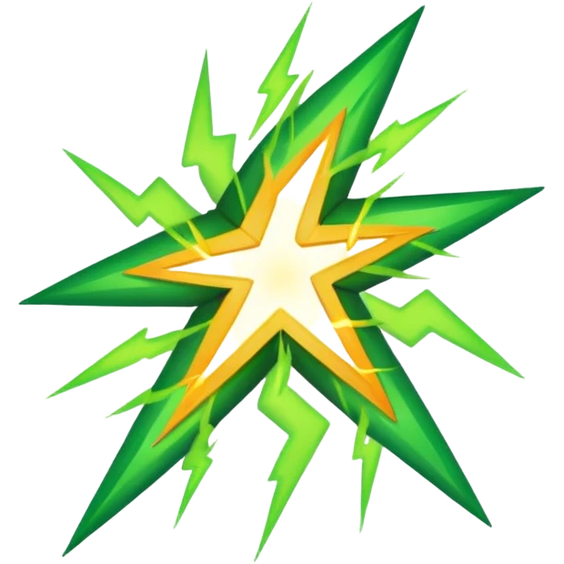 make warm light Green lightning emoji