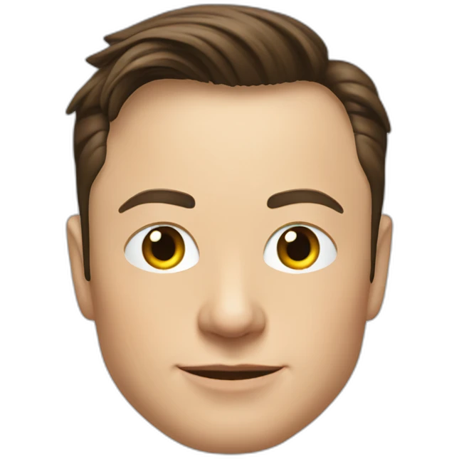 Elon Musk en un cohete emoji