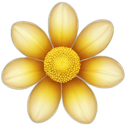 Flower half golden half silver emoji