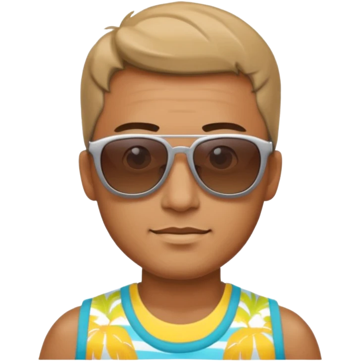 man with sunglasses and beachwear emoji