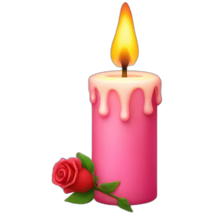 Candle with rose emoji
