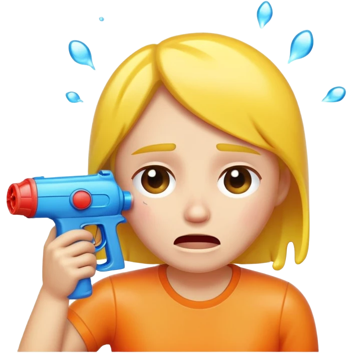 crying with watergun to head emoji