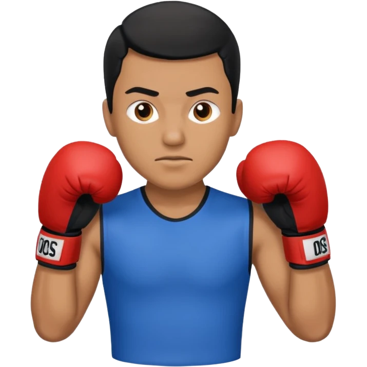   آدمی که بکس میکنه بالباس ابی دستکش مشکی مرد باشه emoji