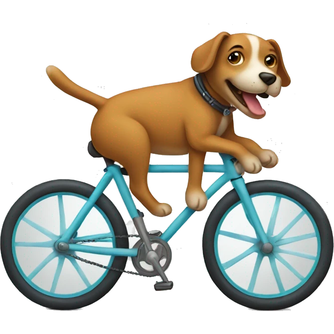Dog riding a bike emoji