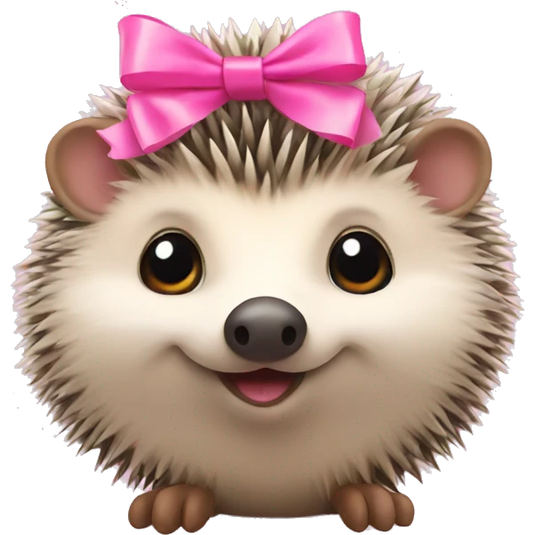 hedgehog with a pink bow emoji