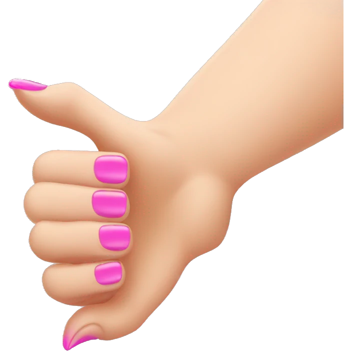 Thumbs up emoji with pink nails emoji
