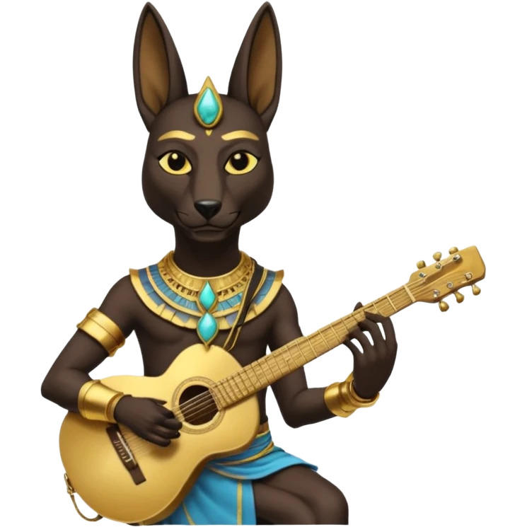 ancient anubis play guitar emoji