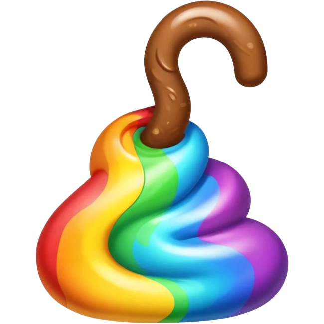 Rainbow poop emoji