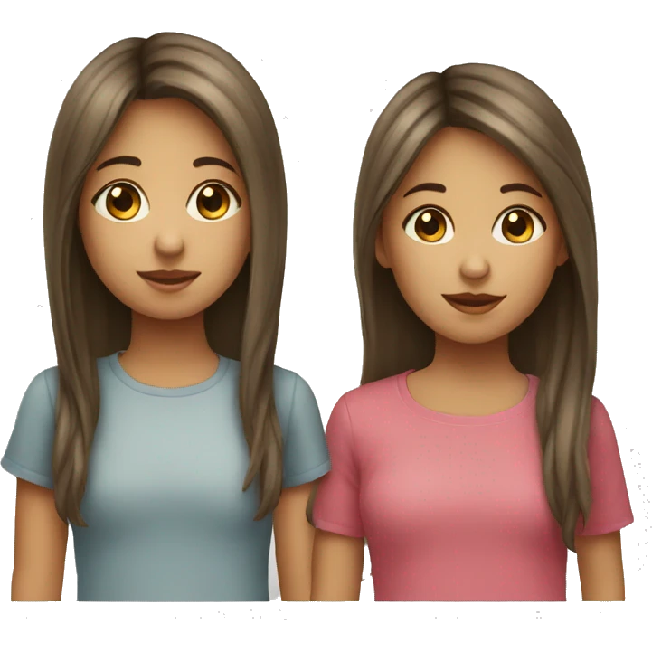 Two siblings girl and girl emoji