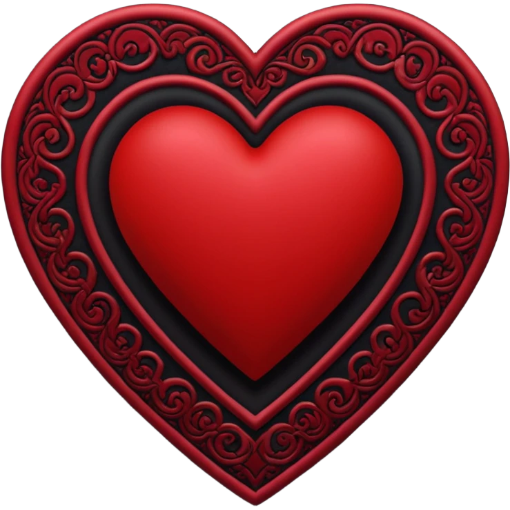 goth themed heart with a dark velvet rug emoji