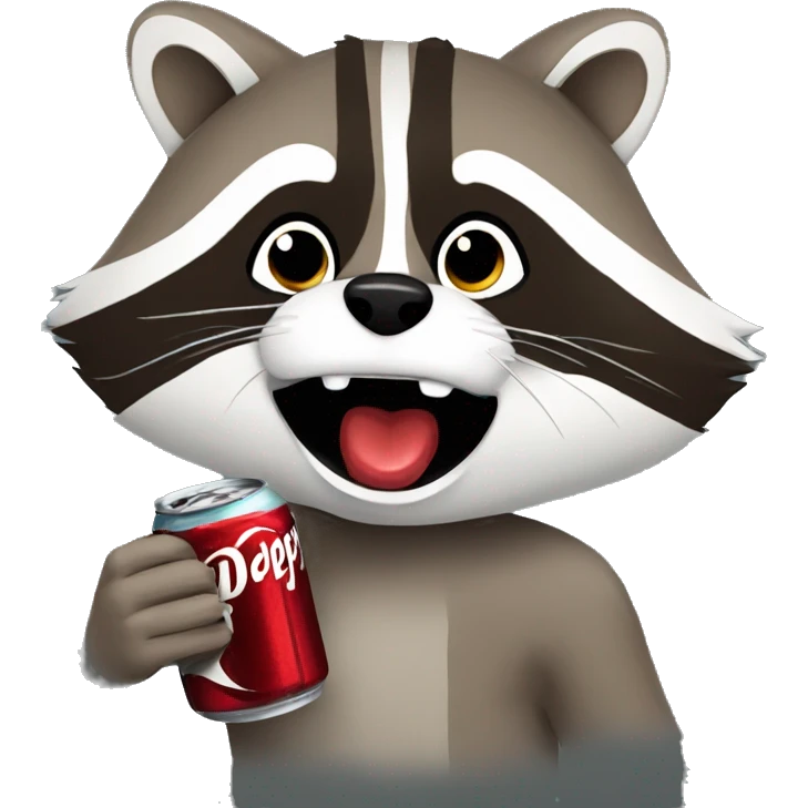 raccoon drinking dr pepper emoji