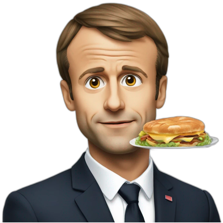 Emmanuel Macron entrain de manger emoji