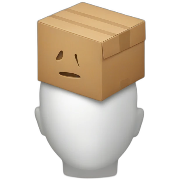 man with box over head emoji