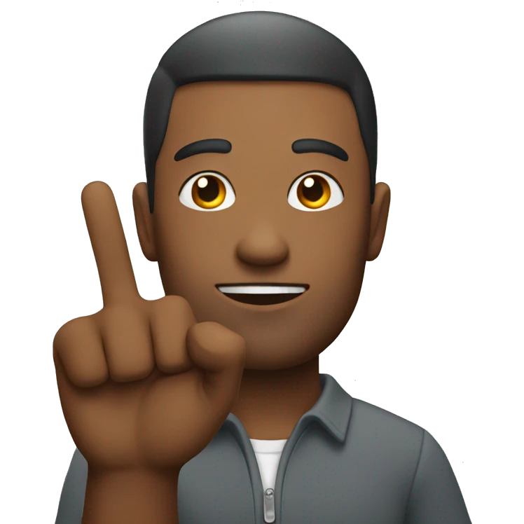 Man with hand up emoji