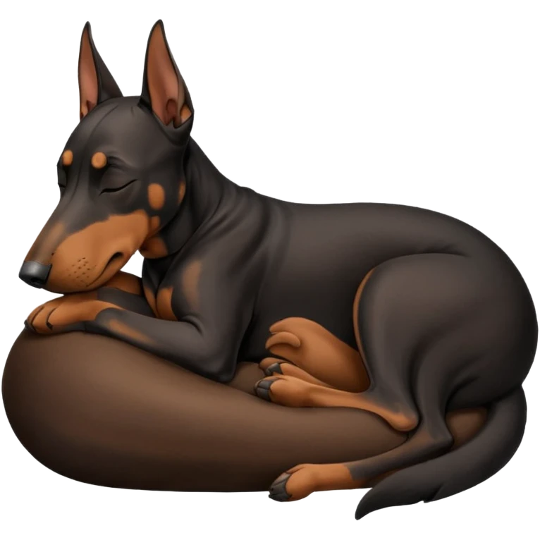 doberman dog sleeping  emoji