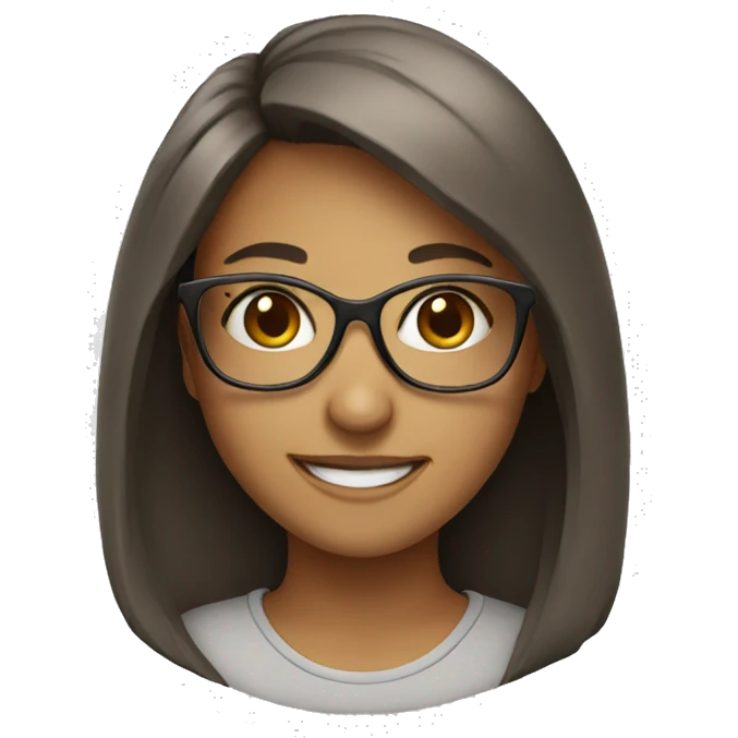 smiling girl with glasses emoji