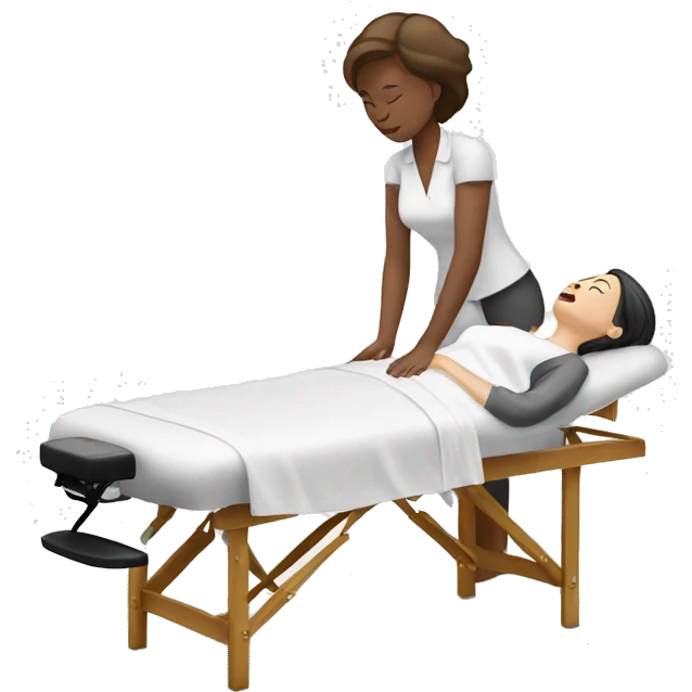 White female giving a professional massage with table emoji