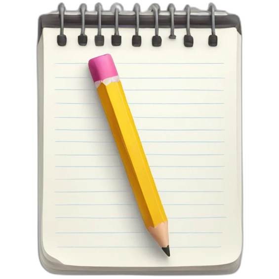 notepad with pencil emoji
