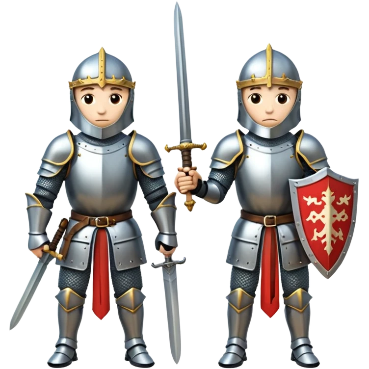 medieval knight 2 people with swords prepare for fight emoji