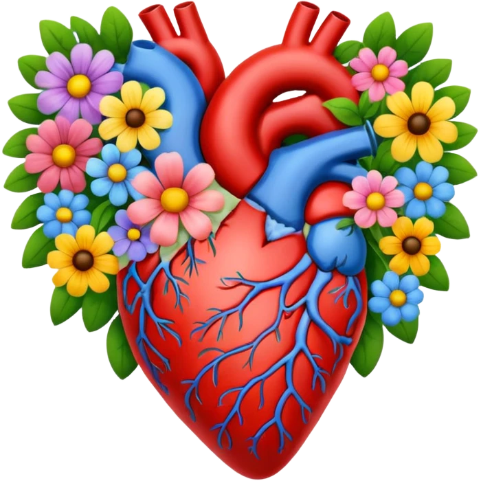 Anatomy heart + flower emoji