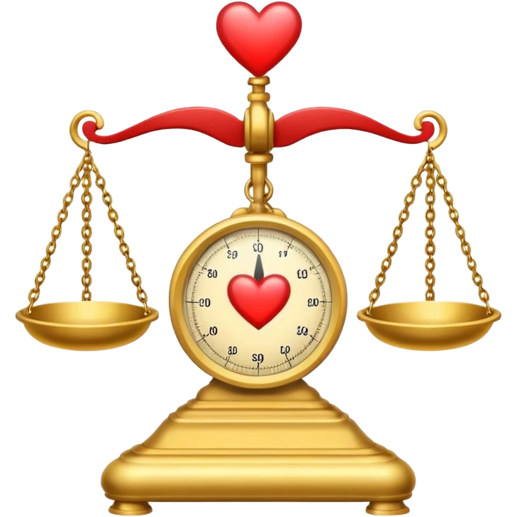 scale with a heart symbol emoji