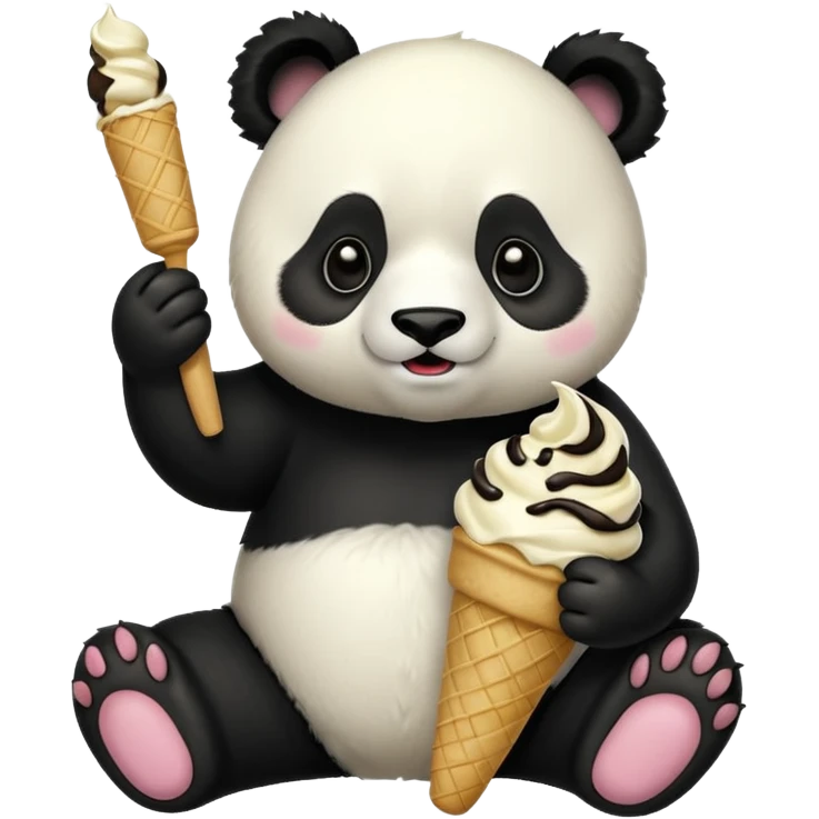 Panda eating ice cream emoji
