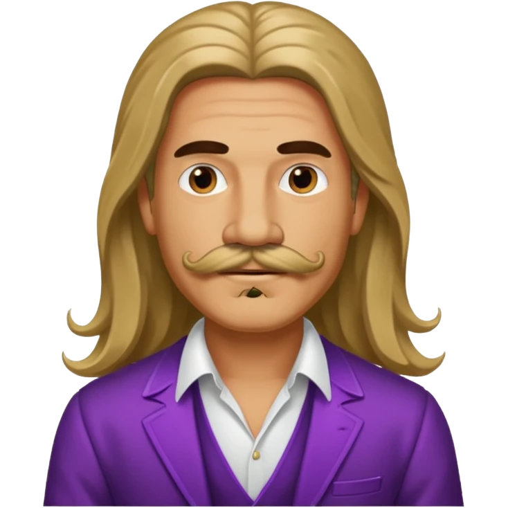 long haired man with mustache with night club outfits emoji