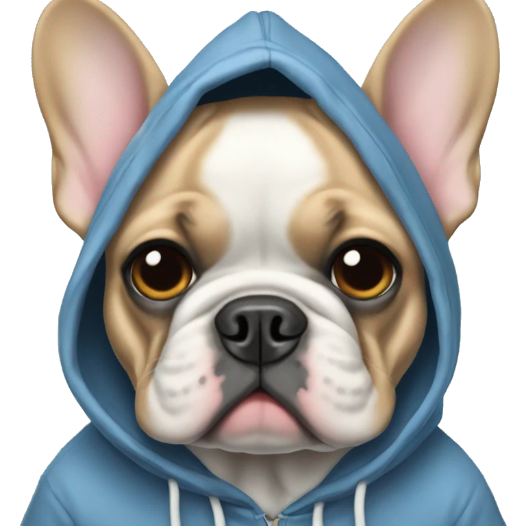 French bulldog with a hoodie emoji