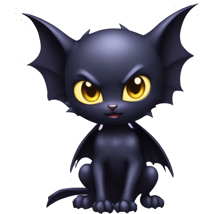 Cool Cute Edgy Dark Black Batty Chibi Noibat-Cat-Pokémon-Fakémon-hybrid emoji