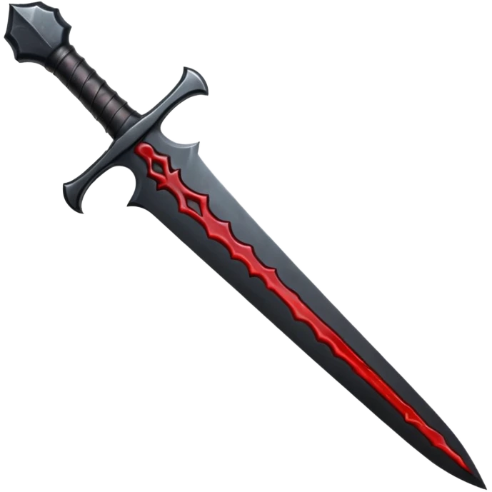 iOS emoji, dark fantasy dagger, obsidian blade, runes, blood drop, clean render, minimalism emoji