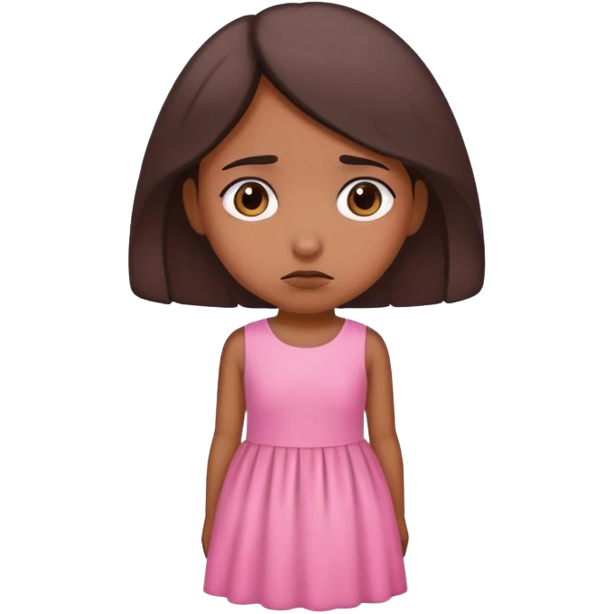 sad brown girl wearing pink emoji