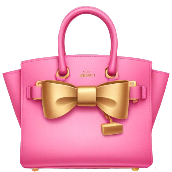 pink birkin bag with gold bow emoji